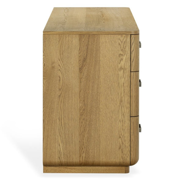 Safavieh Carmilla Six Drawer Dresser with Hammered Metal Hardware and Warm Oak Wood Finish Brown Oak SFV2242A