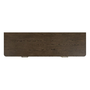 Safavieh Carmilla Six Drawer Dresser with Hammered Metal Hardware and Warm Oak Wood Finish Dark Brown Oak SFV2242B
