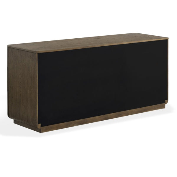 Safavieh Carmilla Six Drawer Dresser with Hammered Metal Hardware and Warm Oak Wood Finish Dark Brown Oak SFV2242B