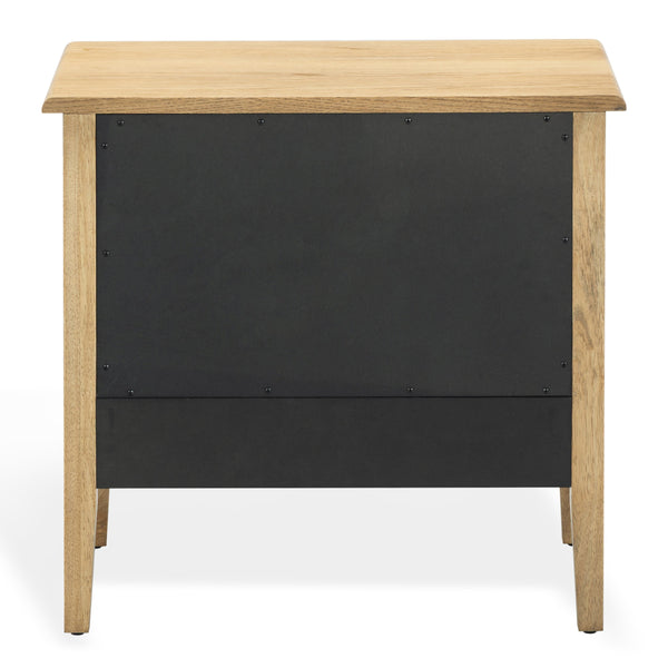Safavieh Talia Solid Wood Nightstand with Two Drawers Rubber Oak Veneer Bedroom Storage BROWN OAK SFV2243A