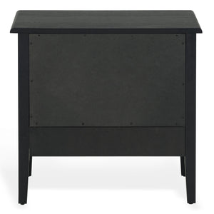 Safavieh Talia Solid Wood Nightstand with Two Drawers Rubber Oak Veneer Bedroom Storage BLACK SFV2243B