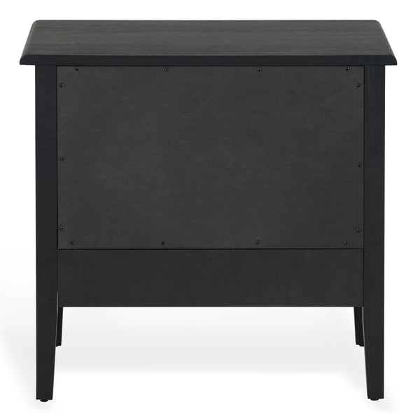 Safavieh Talia Solid Wood Nightstand with Two Drawers Rubber Oak Veneer Bedroom Storage BLACK SFV2243B
