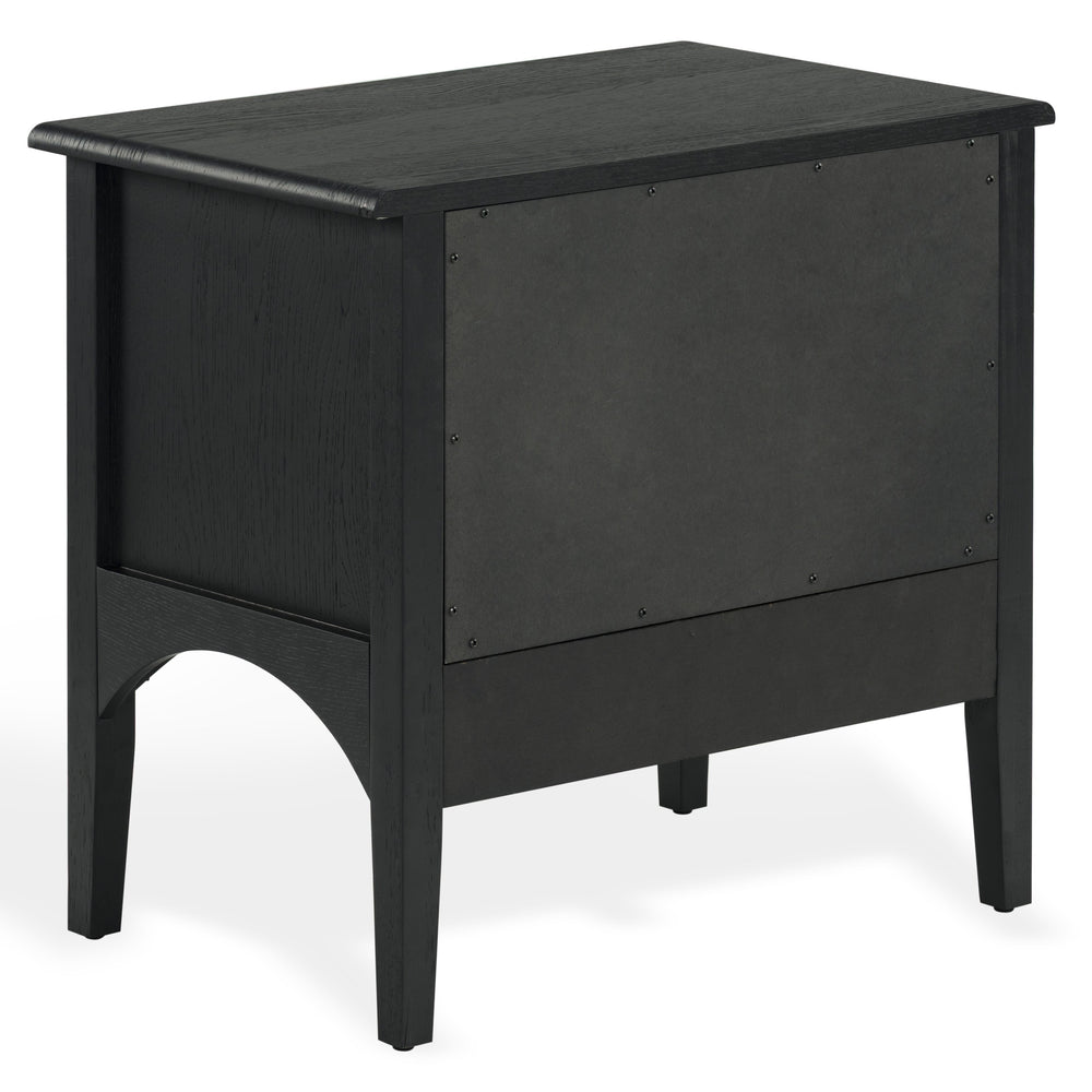 Safavieh Talia Solid Wood Nightstand with Two Drawers Rubber Oak Veneer Bedroom Storage BLACK SFV2243B