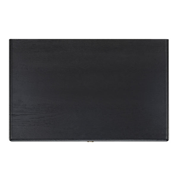Safavieh Talia Solid Wood Nightstand with Two Drawers Rubber Oak Veneer Bedroom Storage BLACK SFV2243B