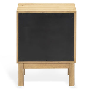 Safavieh Orion Wood and Metal Nightstand with Two Drawers for Contemporary Bedroom Storage GREIGE OAK SFV2246A