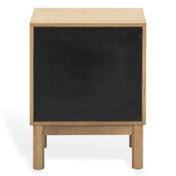 Safavieh Orion Wood and Metal Nightstand with Two Drawers for Contemporary Bedroom Storage BROWN OAK SFV2246B