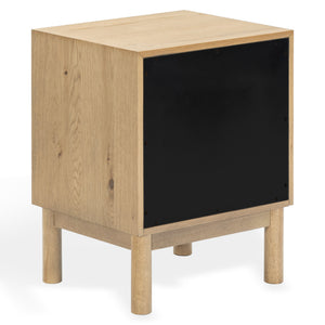Safavieh Orion Wood and Metal Nightstand with Two Drawers for Contemporary Bedroom Storage BROWN OAK SFV2246B