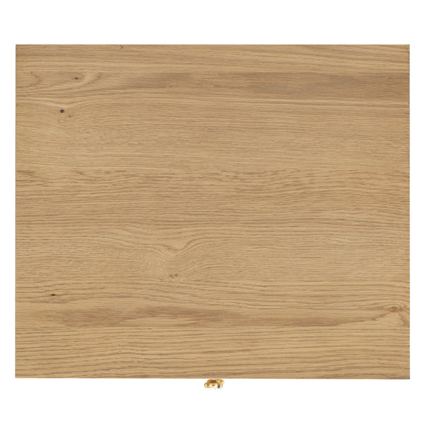 Safavieh Orion Wood and Metal Nightstand with Two Drawers for Contemporary Bedroom Storage BROWN OAK SFV2246B