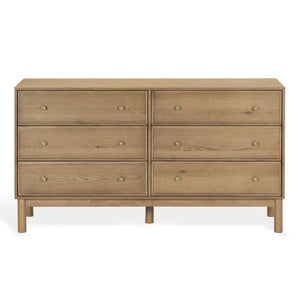 Safavieh Orion Six Drawer Wood and Metal Dresser for Modern Transitional Bedroom Storage Brown Oak SFV2247B