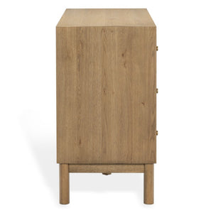 Safavieh Orion Six Drawer Wood and Metal Dresser for Modern Transitional Bedroom Storage Brown Oak SFV2247B