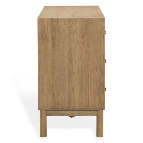 Safavieh Orion Six Drawer Wood and Metal Dresser for Modern Transitional Bedroom Storage Brown Oak SFV2247B