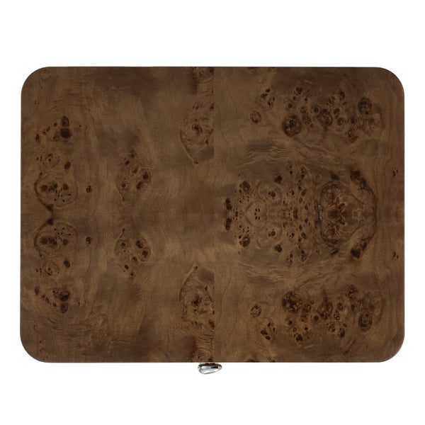 Safavieh Josephina Burl Walnut Two Drawer Nightstand with Silver Hardware for Modern Bedrooms SFV2248A