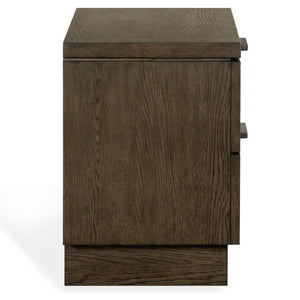 Safavieh Alysandria Natural Grain Wood Two Drawer Nightstand for Warm Transitional Bedrooms Dark Brown Oak SFV2255A