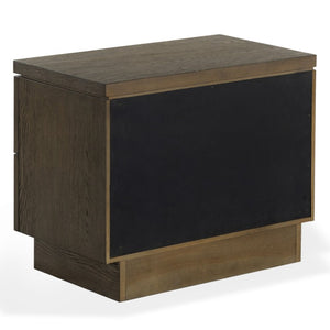 Safavieh Alysandria Natural Grain Wood Two Drawer Nightstand for Warm Transitional Bedrooms Dark Brown Oak SFV2255A