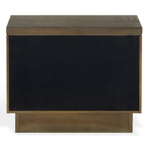 Safavieh Alysandria Natural Grain Wood Two Drawer Nightstand for Warm Transitional Bedrooms Dark Brown Oak SFV2255A
