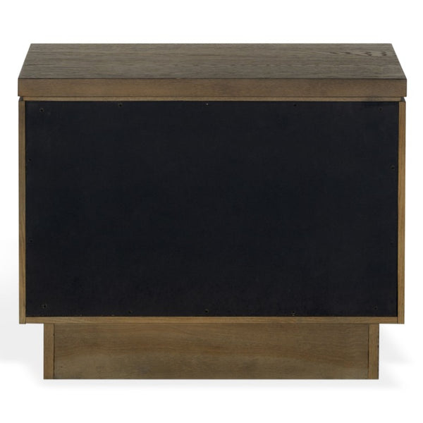 Safavieh Alysandria Natural Grain Wood Two Drawer Nightstand for Warm Transitional Bedrooms Dark Brown Oak SFV2255A