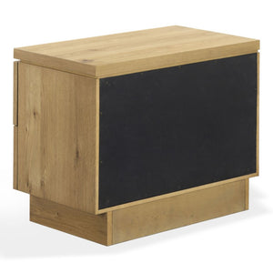 Safavieh Alysandria Natural Grain Wood Two Drawer Nightstand for Warm Transitional Bedrooms Brown Oak SFV2255B