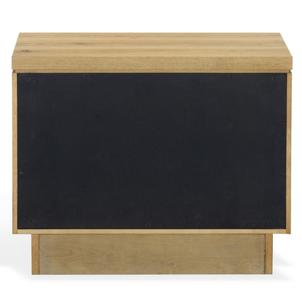 Safavieh Alysandria Natural Grain Wood Two Drawer Nightstand for Warm Transitional Bedrooms Brown Oak SFV2255B