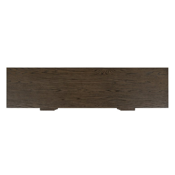 Safavieh Alysandria Six Drawer Wood Top Dresser with Rich Grain Finish for Bedroom Storage Dark Brown Oak SFV2256A