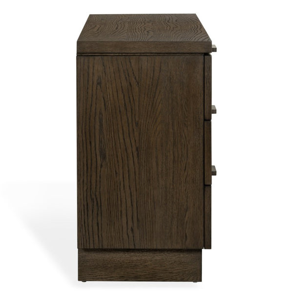 Safavieh Alysandria Six Drawer Wood Top Dresser with Rich Grain Finish for Bedroom Storage Dark Brown Oak SFV2256A