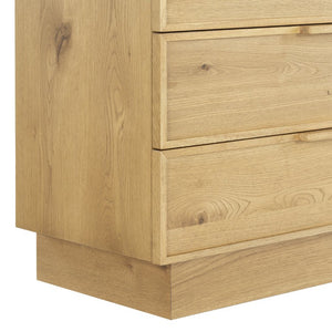 Safavieh Alysandria Six Drawer Wood Top Dresser with Rich Grain Finish for Bedroom Storage Brown Oak SFV2256B