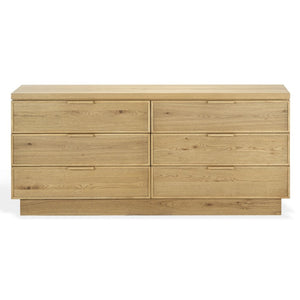 Safavieh Alysandria Six Drawer Wood Top Dresser with Rich Grain Finish for Bedroom Storage Brown Oak SFV2256B