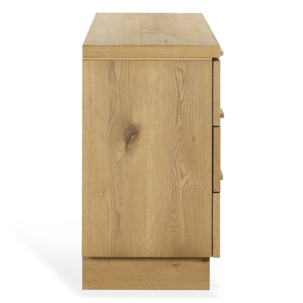Safavieh Alysandria Six Drawer Wood Top Dresser with Rich Grain Finish for Bedroom Storage Brown Oak SFV2256B