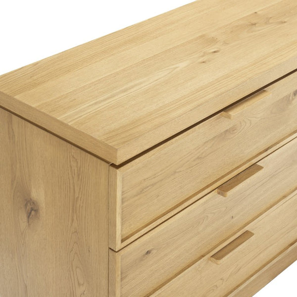 Safavieh Alysandria Six Drawer Wood Top Dresser with Rich Grain Finish for Bedroom Storage Brown Oak SFV2256B