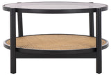 Safavieh Karyna Rattan And Glass Coffee Table Black / Natural SFV2300B