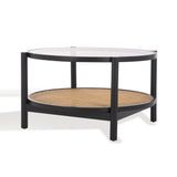 Safavieh Karyna Rattan And Glass Coffee Table Black / Natural SFV2300B