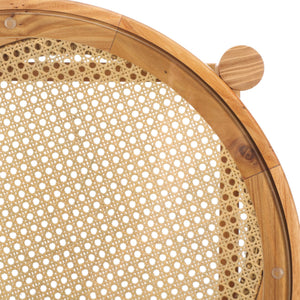 Safavieh Karyna Rattan And Glass Accent Table - Two-tiered Design With Stylish Elm Legs For Modern Spaces Clear ,Natural Wood ,Tempered Glass ,Rattan Sfv2301a