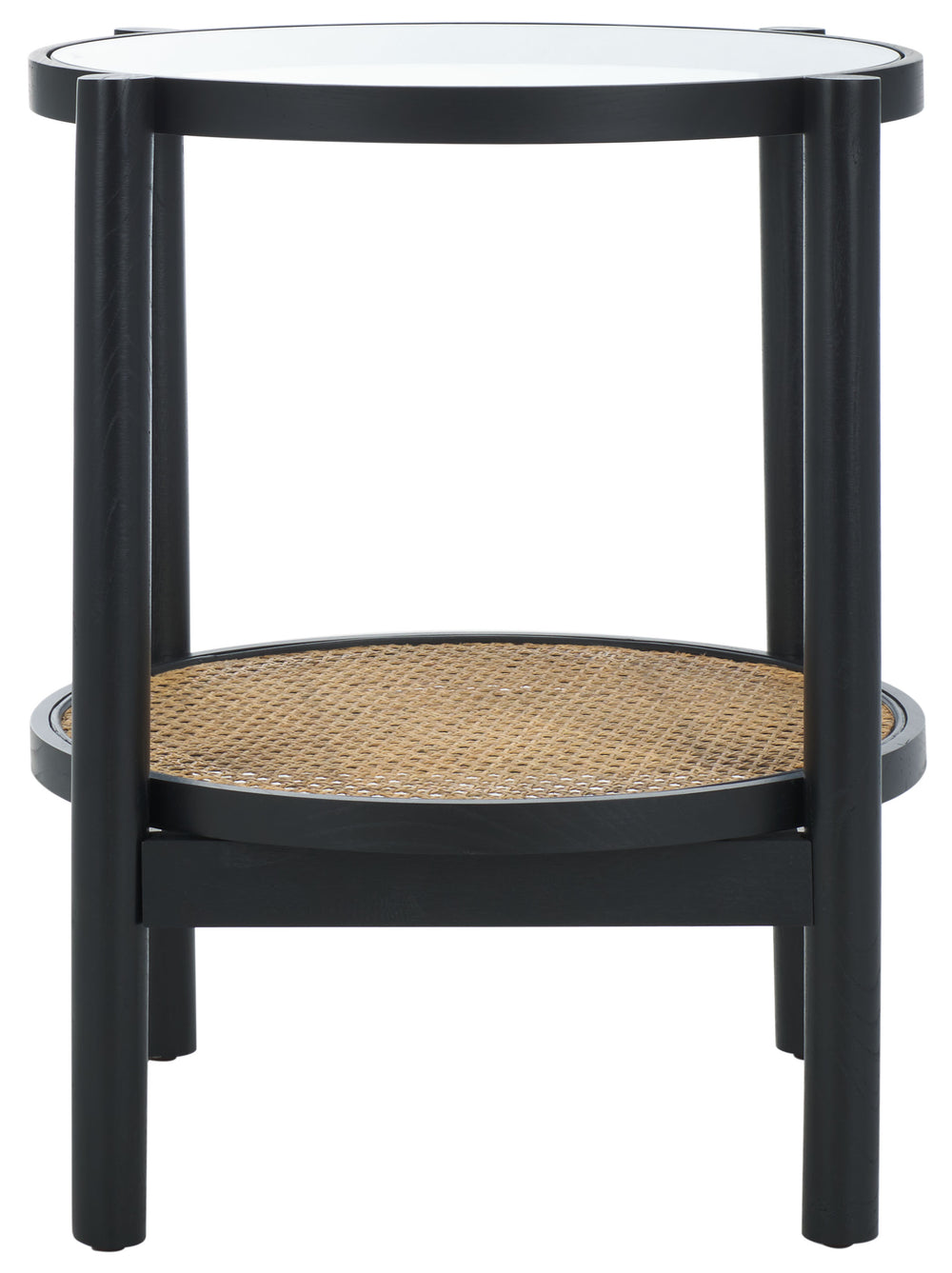 Safavieh Karyna Rattan And Glass Accent Table Black / Natural SFV2301B