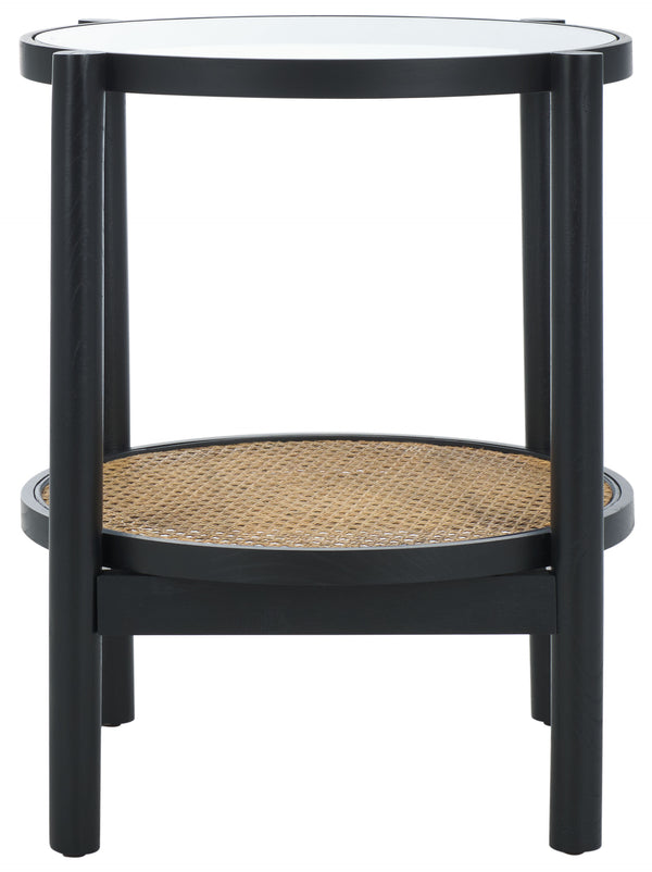 Safavieh Karyna Rattan And Glass Accent Table Black / Natural SFV2301B