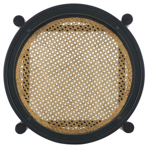 Safavieh Karyna Rattan And Glass Accent Table Black / Natural SFV2301B