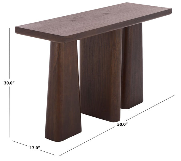 Safavieh Ryllae Elm Wood Sofa Table Slim Walnut Finish Entryway or Living Room Accent SFV2303C-2BX