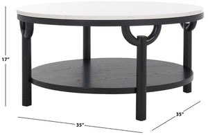 Safavieh Puck Marble Top Coffee Table Black / White SFV2305B