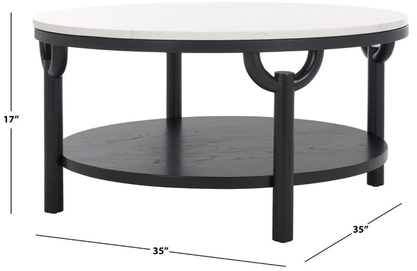 Safavieh Puck Marble Top Coffee Table Black / White SFV2305B