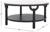 Safavieh Puck Marble Top Coffee Table Black / White SFV2305B