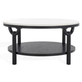 Safavieh Puck Marble Top Coffee Table Black / White SFV2305B