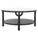 Safavieh Puck Marble Top Coffee Table Black / White SFV2305B