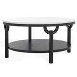 Safavieh Puck Marble Top Coffee Table Black / White SFV2305B