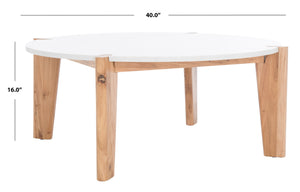 Safavieh Garcia Modern Marble Top Coffee Table – Asymmetrical Design With Elegant Wooden Legs For Your Home Natural ,White Wood ,Marble Sfv2306a