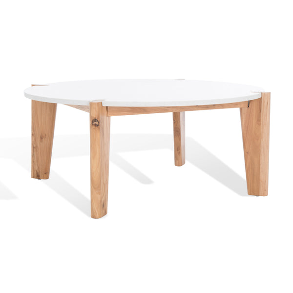 Safavieh Garcia Modern Marble Top Coffee Table – Asymmetrical Design With Elegant Wooden Legs For Your Home Natural ,White Wood ,Marble Sfv2306a