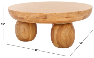 Safavieh Hayliette Round Wood Coffee Table Natural Wood SFV2309A-2BX