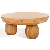 Safavieh Hayliette Round Wood Coffee Table Natural Wood SFV2309A-2BX