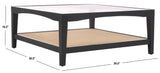 Safavieh Nicolella Square Glass And Linen Coffee Table Black SFV2311B