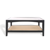 Safavieh Nicolella Square Glass And Linen Coffee Table Black SFV2311B