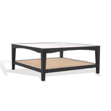 Safavieh Nicolella Square Glass And Linen Coffee Table Black SFV2311B