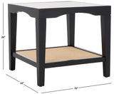 Safavieh Nicolella Square Glass And Linen Accent Table Black SFV2312B