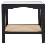 Safavieh Nicolella Square Glass And Linen Accent Table Black SFV2312B